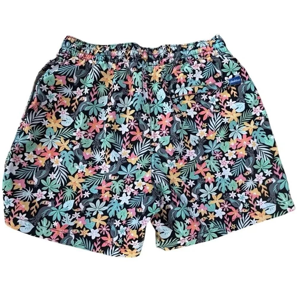 Chubbies The Bloomerangs 5” Classic Swim Trunks Men's Size Small Toucan Tropical